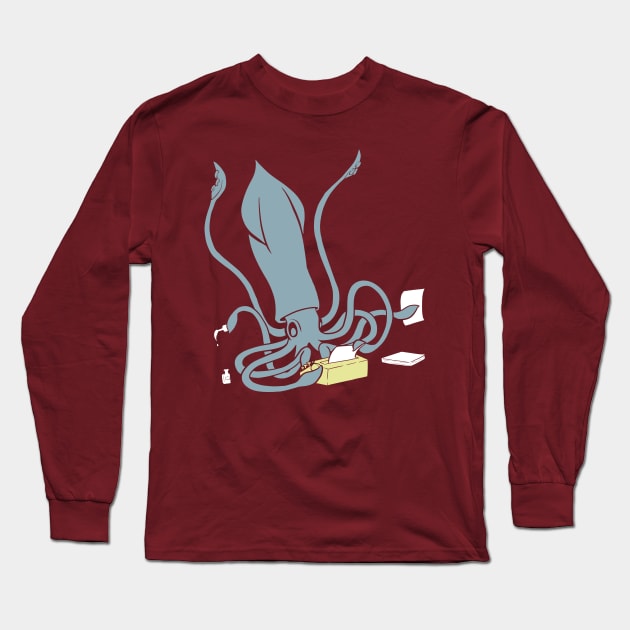 Squid on a Typewriter Long Sleeve T-Shirt by lyonbeckers